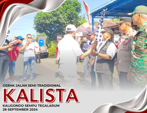 Pelaksanaan kegiatan gerak jalan Semi Tradisional Kaligondo Sempu Tegalarum Kalista 2024